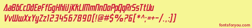 SfElectrotomeCondensedOblique Font – Red Fonts on Yellow Background