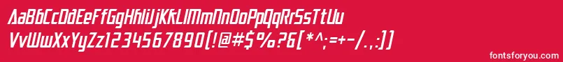 SfElectrotomeCondensedOblique Font – White Fonts on Red Background
