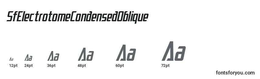 Размеры шрифта SfElectrotomeCondensedOblique