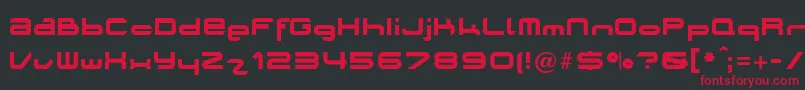 フォントPlanetOpti – 黒い背景に赤い文字