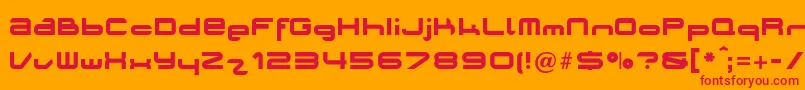 フォントPlanetOpti – オレンジの背景に赤い文字