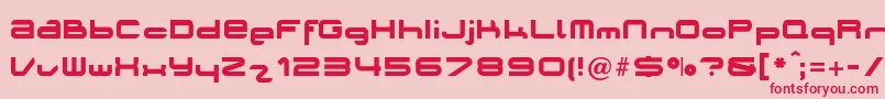 PlanetOpti-Schriftart – Rote Schriften auf rosa Hintergrund