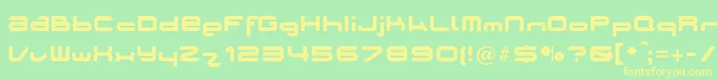 PlanetOpti Font – Yellow Fonts on Green Background
