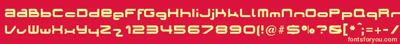 PlanetOpti Font – Yellow Fonts on Red Background