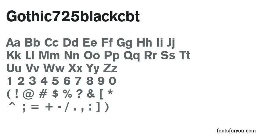 Gothic725blackcbt-fontti – aakkoset, numerot, erikoismerkit