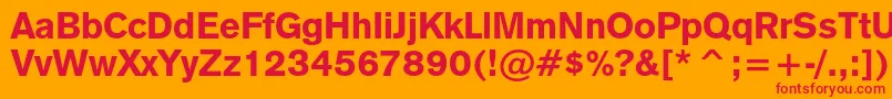 Gothic725blackcbt Font – Red Fonts on Orange Background