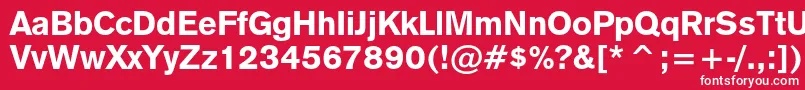フォントGothic725blackcbt – 赤い背景に白い文字