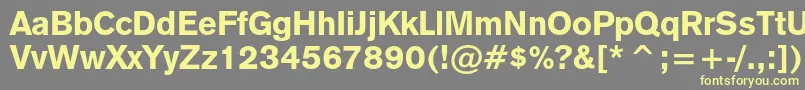 Czcionka Gothic725blackcbt – żółte czcionki na szarym tle