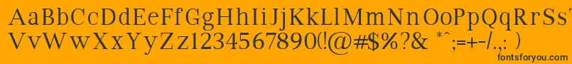 VipromanRegular-fontti – mustat fontit oranssilla taustalla