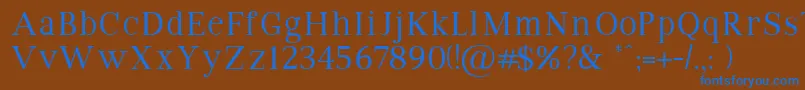 VipromanRegular-fontti – siniset fontit ruskealla taustalla