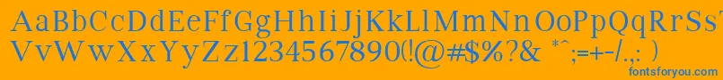 VipromanRegular Font – Blue Fonts on Orange Background