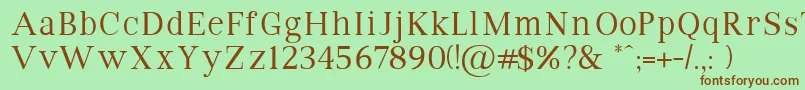 Шрифт VipromanRegular – коричневые шрифты на зелёном фоне