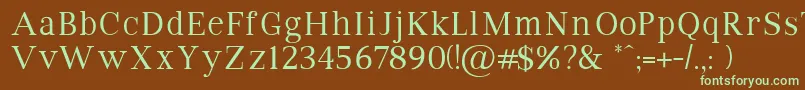 VipromanRegular Font – Green Fonts on Brown Background