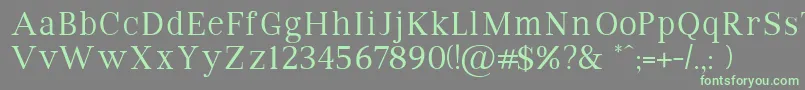 VipromanRegular-fontti – vihreät fontit harmaalla taustalla