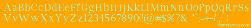 VipromanRegular Font – Green Fonts on Orange Background
