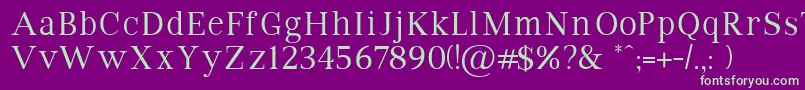 VipromanRegular-fontti – vihreät fontit violetilla taustalla