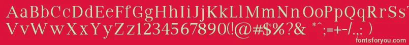 VipromanRegular-fontti – vihreät fontit punaisella taustalla