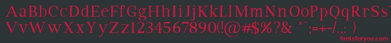 フォントVipromanRegular – 黒い背景に赤い文字