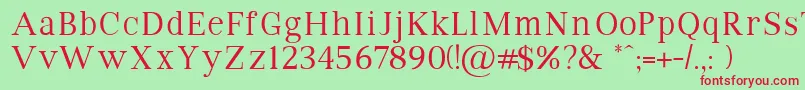 VipromanRegular Font – Red Fonts on Green Background