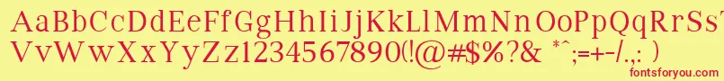 VipromanRegular Font – Red Fonts on Yellow Background