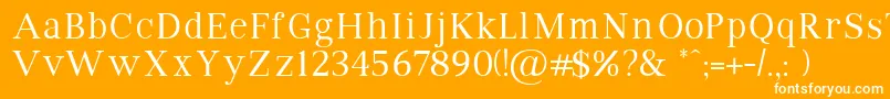 VipromanRegular-fontti – valkoiset fontit oranssilla taustalla