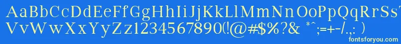 VipromanRegular-fontti – keltaiset fontit sinisellä taustalla