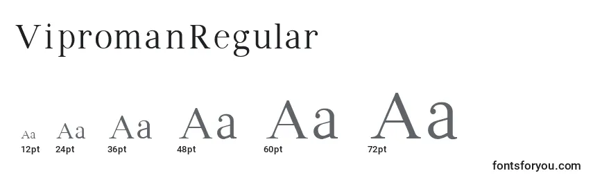 Размеры шрифта VipromanRegular