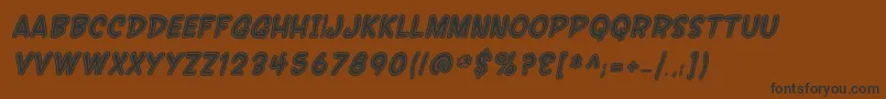 Шрифт SfWonderComicInlineItalic – чёрные шрифты на коричневом фоне
