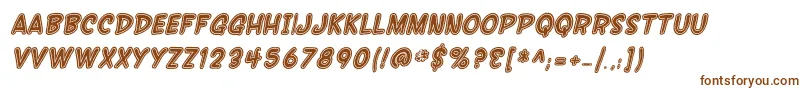 Шрифт SfWonderComicInlineItalic – коричневые шрифты на белом фоне