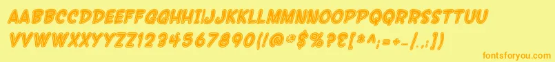 SfWonderComicInlineItalic Font – Orange Fonts on Yellow Background