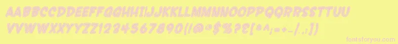 Шрифт SfWonderComicInlineItalic – розовые шрифты на жёлтом фоне