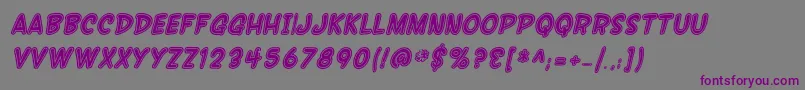 フォントSfWonderComicInlineItalic – 紫色のフォント、灰色の背景