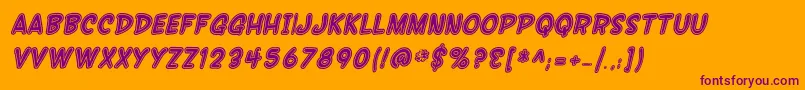 SfWonderComicInlineItalic-fontti – violetit fontit oranssilla taustalla