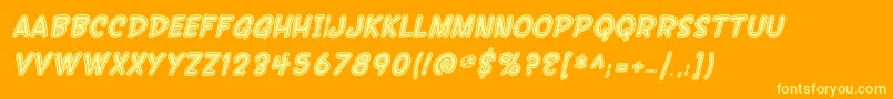 フォントSfWonderComicInlineItalic – オレンジの背景に黄色の文字