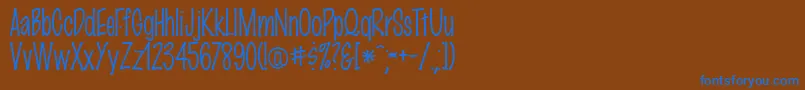 フォントMarkerFinePointPlainRegular – 茶色の背景に青い文字