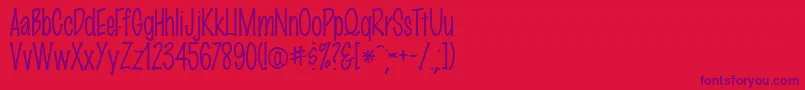 MarkerFinePointPlainRegular Font – Purple Fonts on Red Background