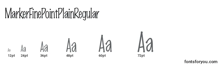 Größen der Schriftart MarkerFinePointPlainRegular