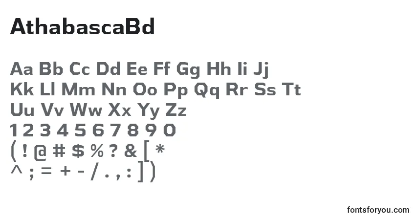 Шрифт AthabascaBd – алфавит, цифры, специальные символы