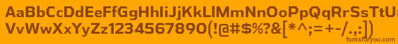 Czcionka AthabascaBd – brązowe czcionki na pomarańczowym tle