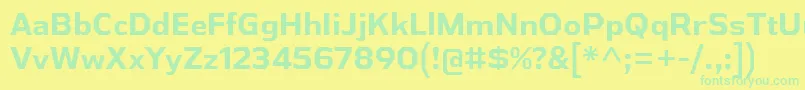 Czcionka AthabascaBd – zielone czcionki na żółtym tle