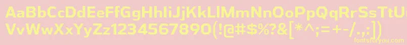 AthabascaBd-Schriftart – Gelbe Schriften auf rosa Hintergrund