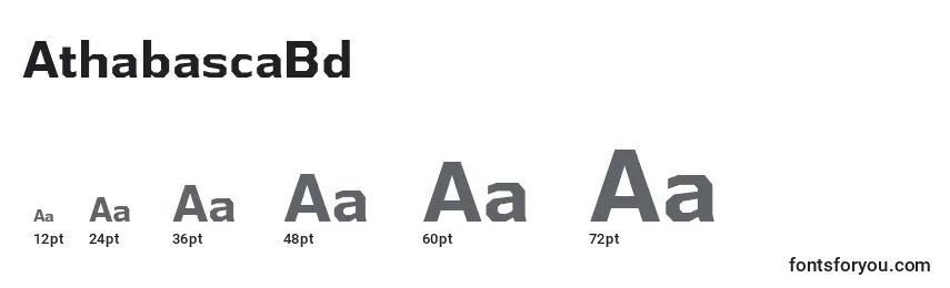 AthabascaBd Font Sizes