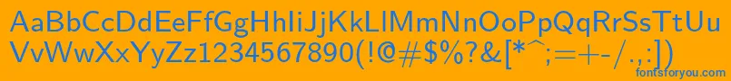 Lmsans9Regular Font – Blue Fonts on Orange Background