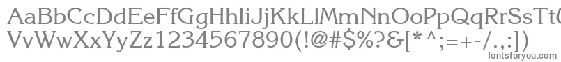 Agkornelia-fontti – harmaat kirjasimet valkoisella taustalla
