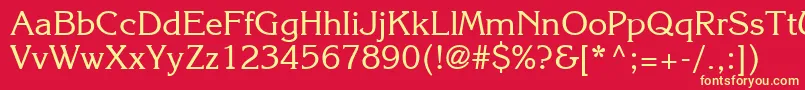 Agkornelia Font – Yellow Fonts on Red Background