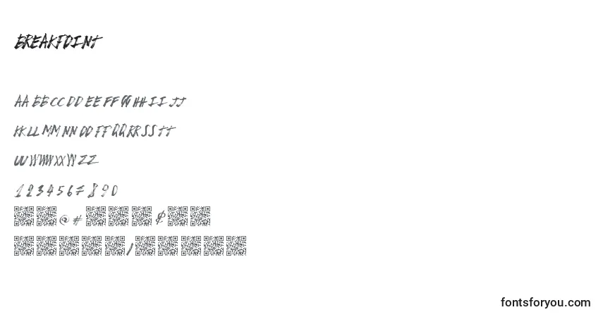 Шрифт Breakpoint – алфавит, цифры, специальные символы