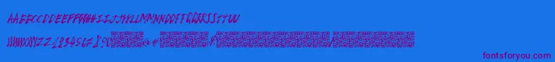 Breakpoint-Schriftart – Violette Schriften auf blauem Hintergrund