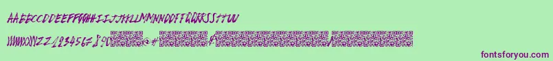 Breakpoint-Schriftart – Violette Schriften auf grünem Hintergrund