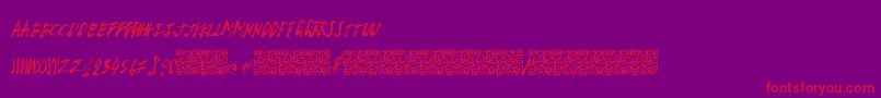 Fonte Breakpoint – fontes vermelhas em um fundo violeta