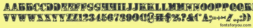 1stCavIi Font – Black Fonts on Yellow Background